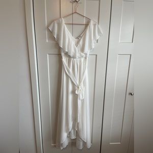 NWT Baltic Born White Katya Ruffle Maxi Dress